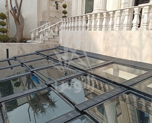 سقف متحرک شیشه ای پروژه آجودانیه